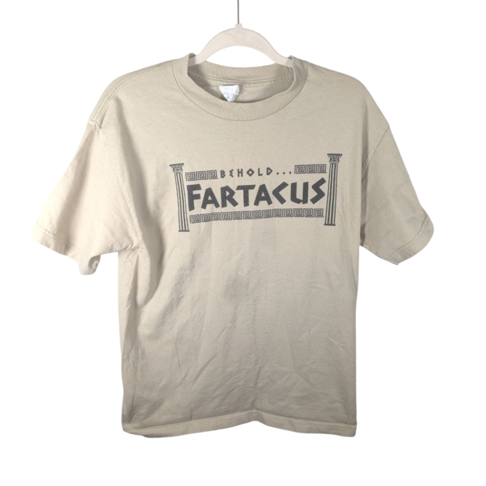 Allstyle Apparel Funny Greek God Fartacus Humor Pun Tshirt Size Men's Medium